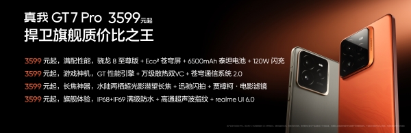 真我GT7 Pro正式发布：骁龙8至尊版质价比之王 首销3599元起