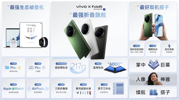 轻盈防护两不误 vivo X Fold5重塑折叠屏手机新标准