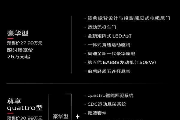 32万元搭载华为智驾！上汽奥迪A5L开启预售