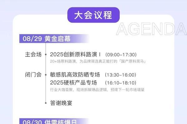 8月29日上海见！一图读懂2025「原料品鉴会」大会议程亮点！